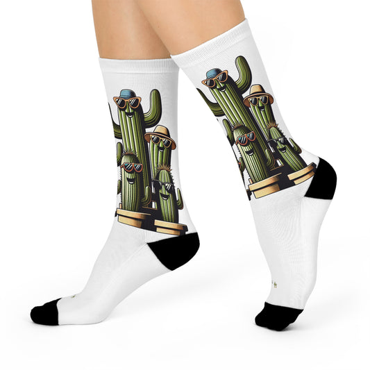 Cool Cactus Crew Socks - Fun & Stylish Cushion for All-Day Comfort - Kaleo Cactus Garden
